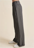 Stripe Wide Leg Trousers Grey Gold
