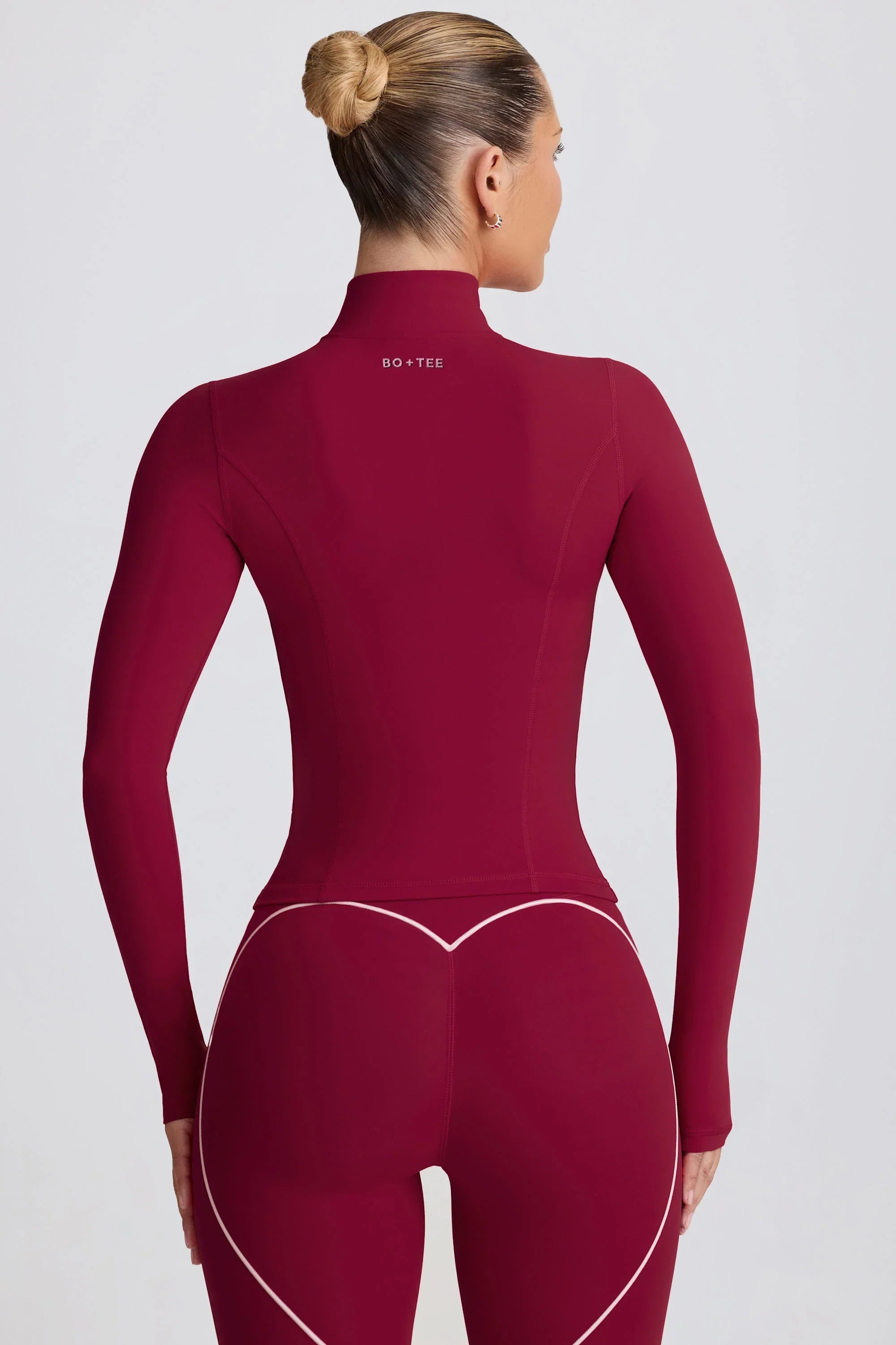 Soft Active Zip Up Jacket in Burgundy