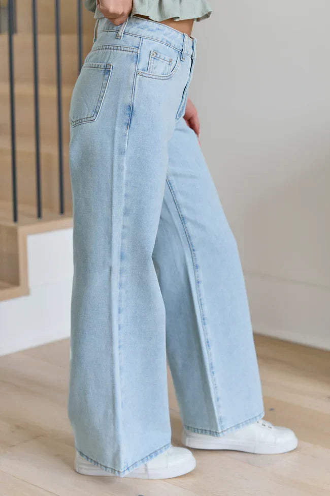 Ines Light Wash Wide Leg Denim Jean