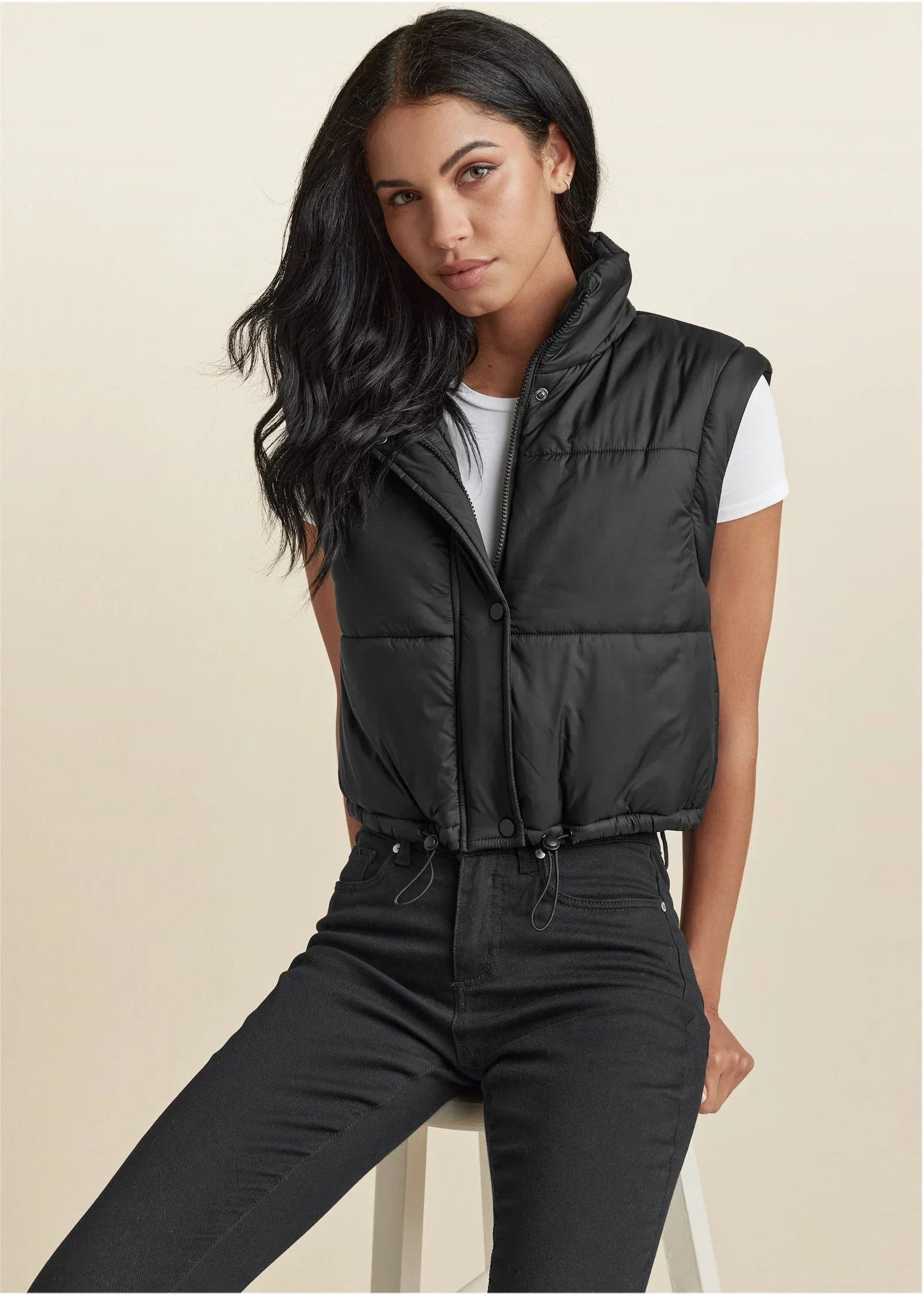 Convertible Puffer Coat Black