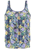 Blouson Tankini Top Yellow Flora Tropical