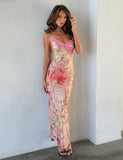 LYRE MAXI DRESS WATERCOLOUR FLORAL