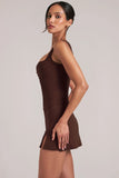 Square Neck Top in Chocolate Brown