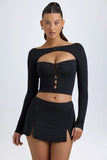 Modal Cut Out Button Detail Top in Black