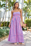 Selena Pink Striped Maxi Dress SALE