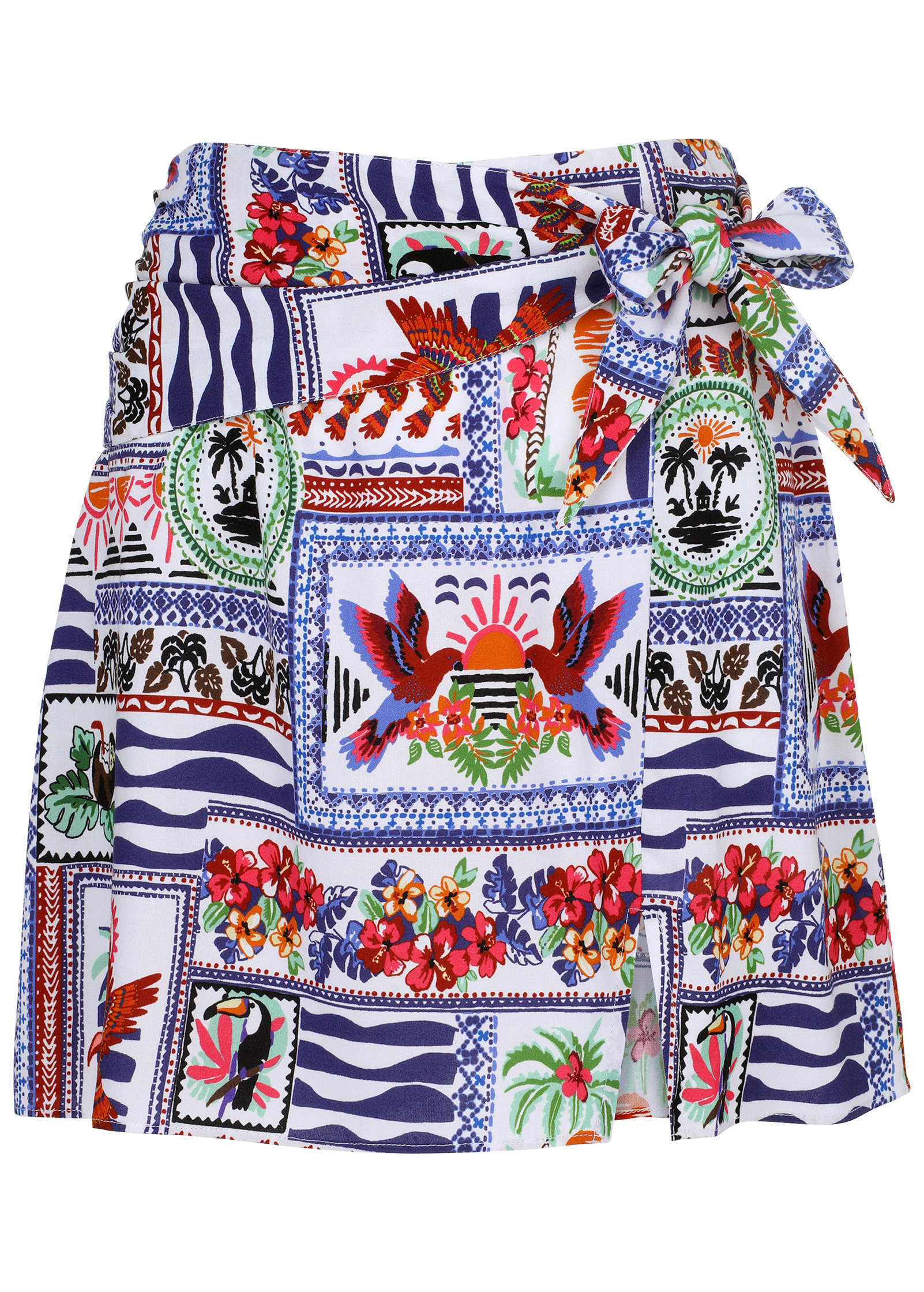 Side Slit Mini Skirt Postcard Vacay