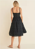 Paisley Eyelet Dress Jet Black