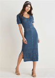Pointelle Midi Dress Ensign Blue