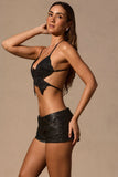Butterfly Tie Back Top in Black