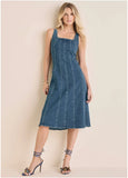 Denim Tank Midi Dress Medium Wash