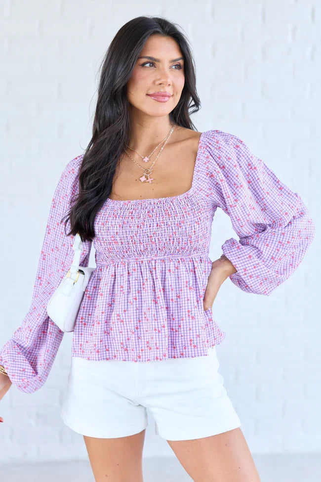 Darling Days Pink Floral And Gingham Top