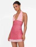 NAVIA DRESS RED RED CHECK