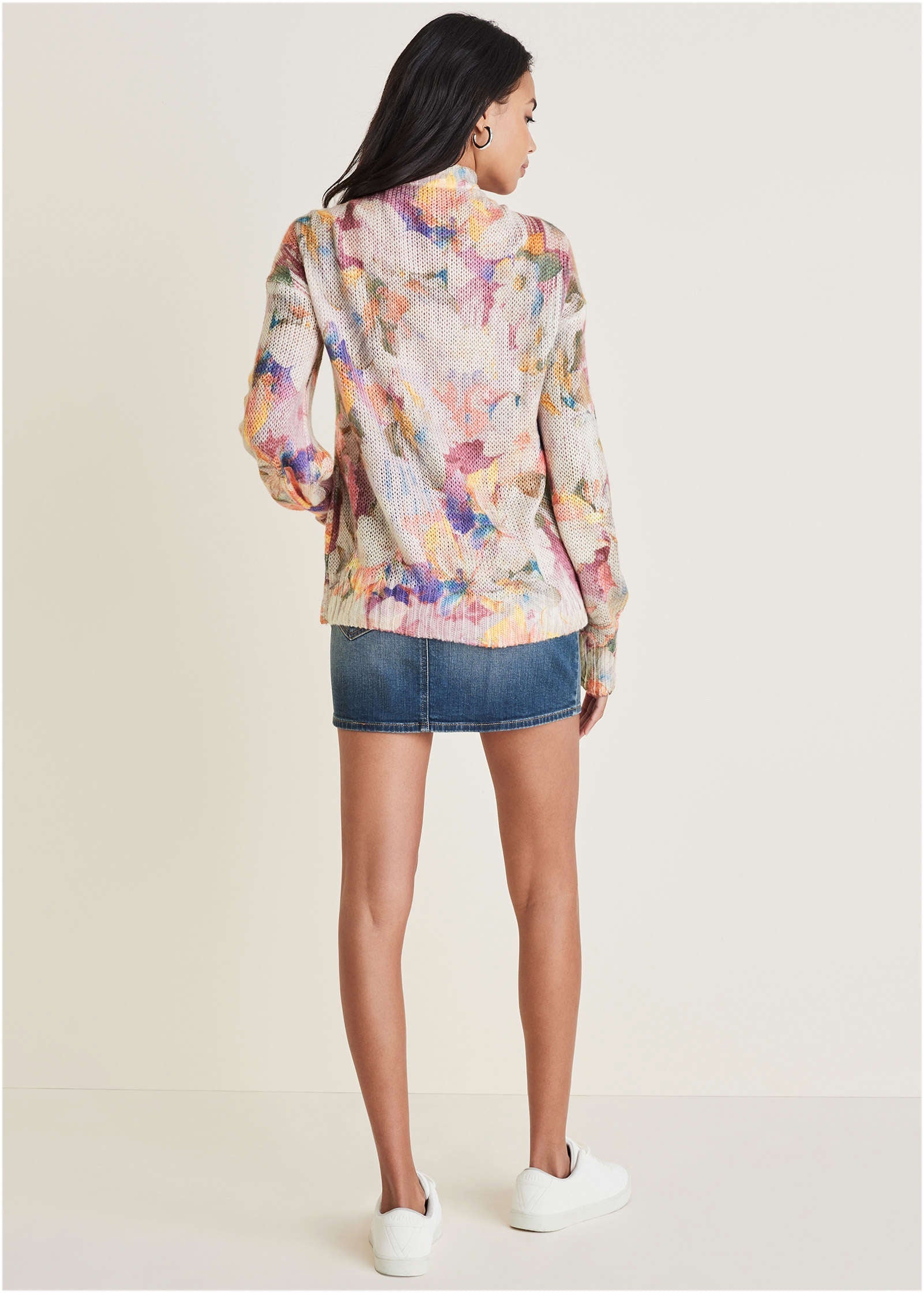 Light Weight Cardigan Digital Wildflowers