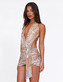 YARA MINI DRESS NEUTRAL ANIMAL ANIMAL MARBLE
