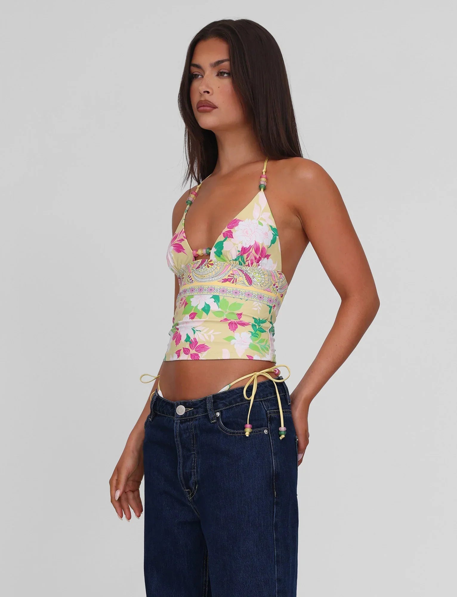 FINLEA TANKINI TOP PAISLEY BORDER