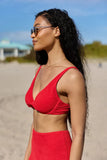 Coastal Crush Red Twist Underwire Bikini Top
