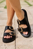 Gen Black Double Buckle Sandals SALE