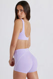 Soft Active Twist Front Mini Shorts in Lilac