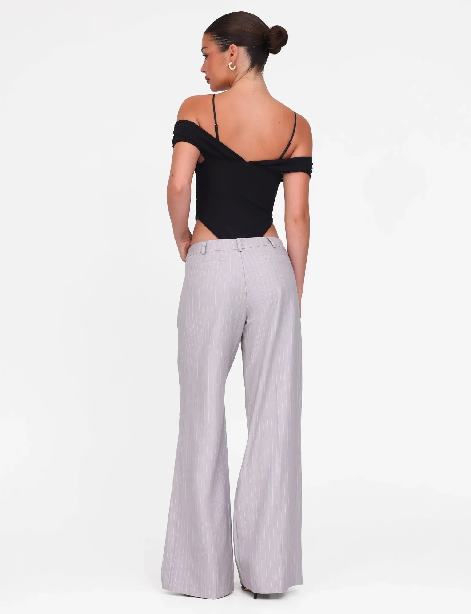 AMBERLY SUIT PANT GREY PINSTRIPE GREY PINSTRIPE