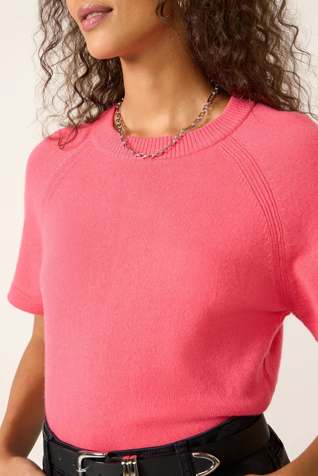 Katie Short Sleeve Raglan Cashmere Tee