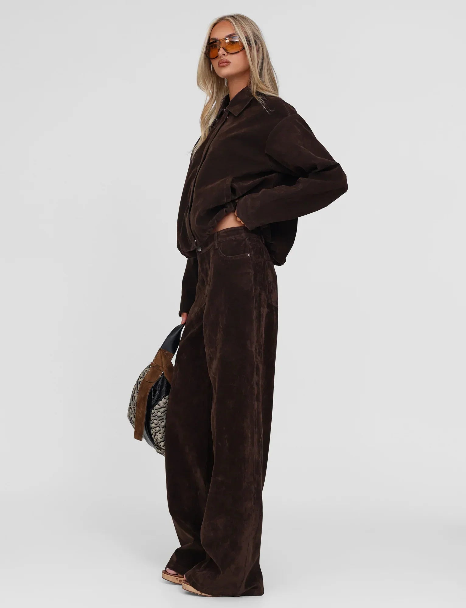 CAMELLIA PANT CHOCOLATE SUEDE