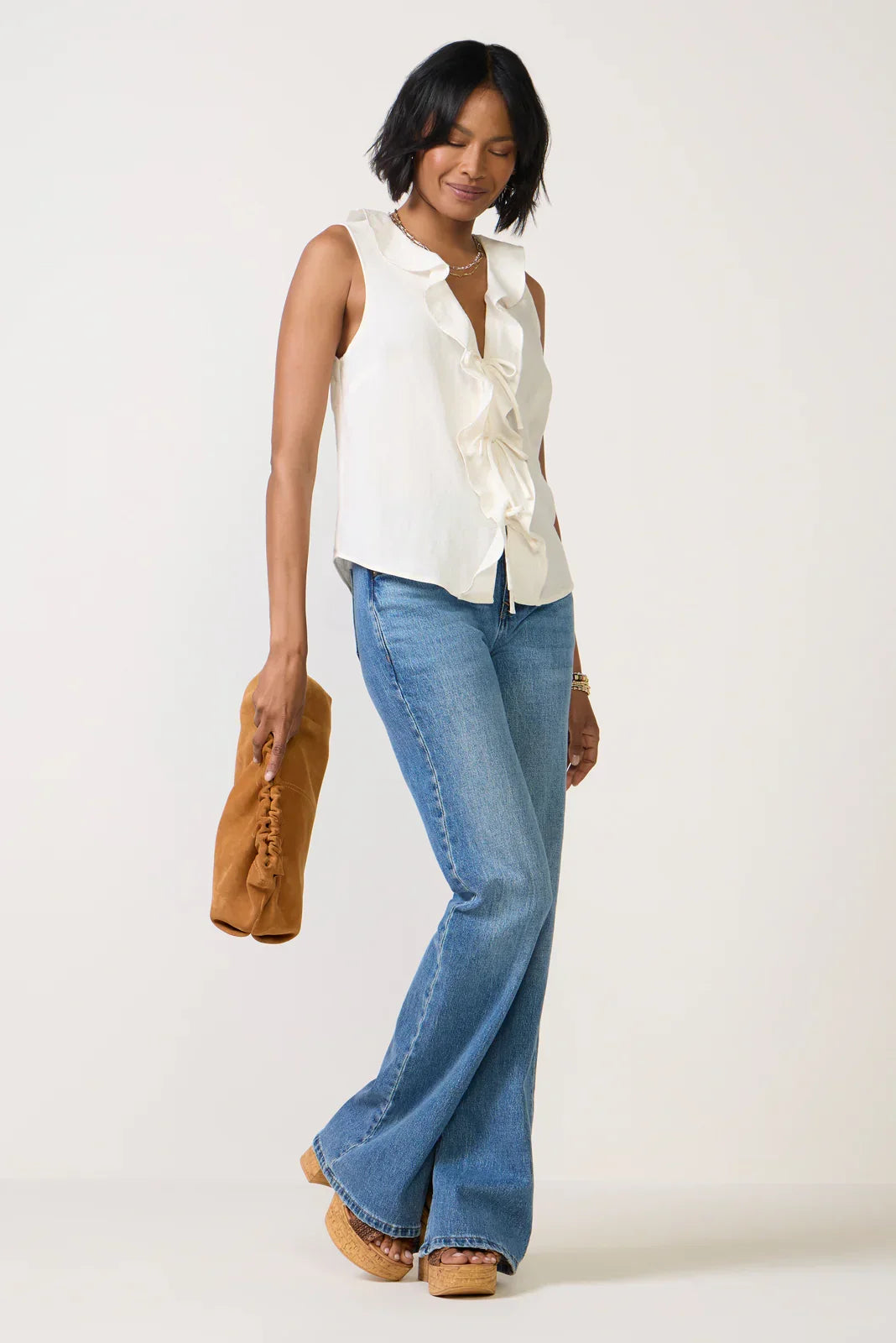Tie Front Ruffle Tank