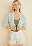 Marled Crop Cardigan Multi Color