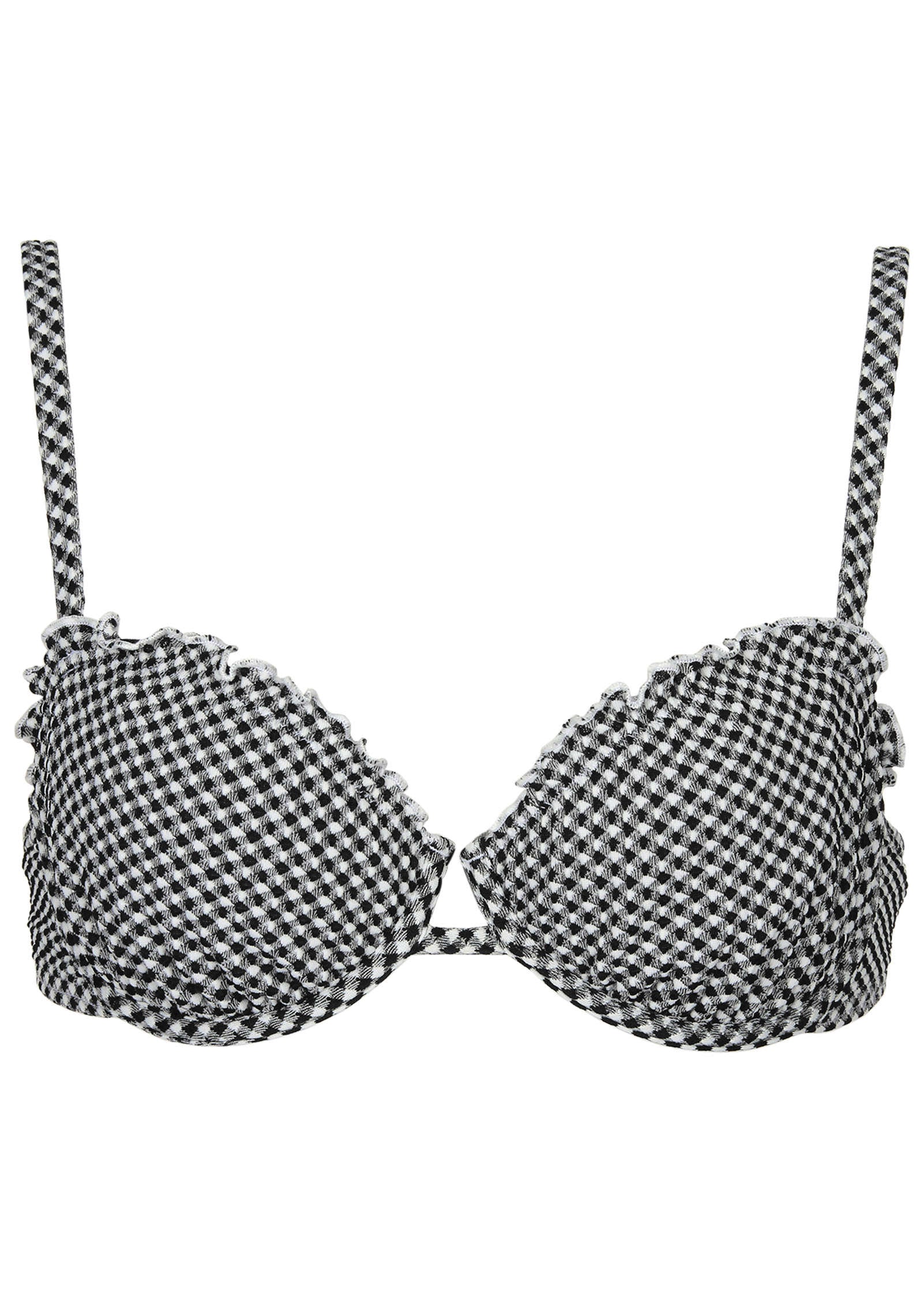 Gingham Bermuda Underwire Top Black White
