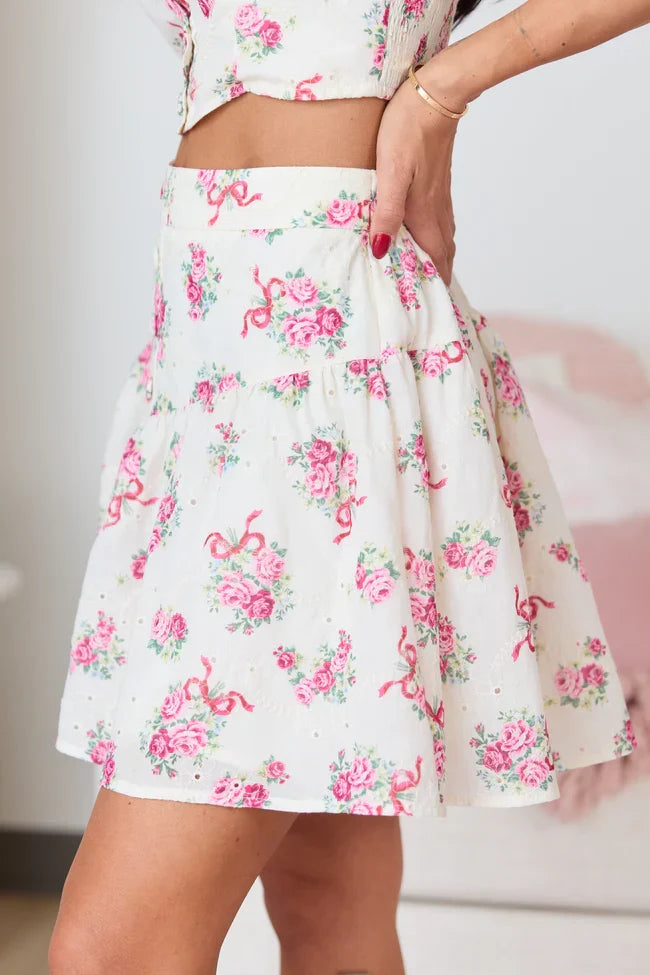 Jacqueline Floral Bow Skirt