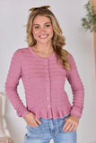 Lucinda Mauve Open Knit Cardigan