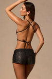 Butterfly Tie Back Top in Black