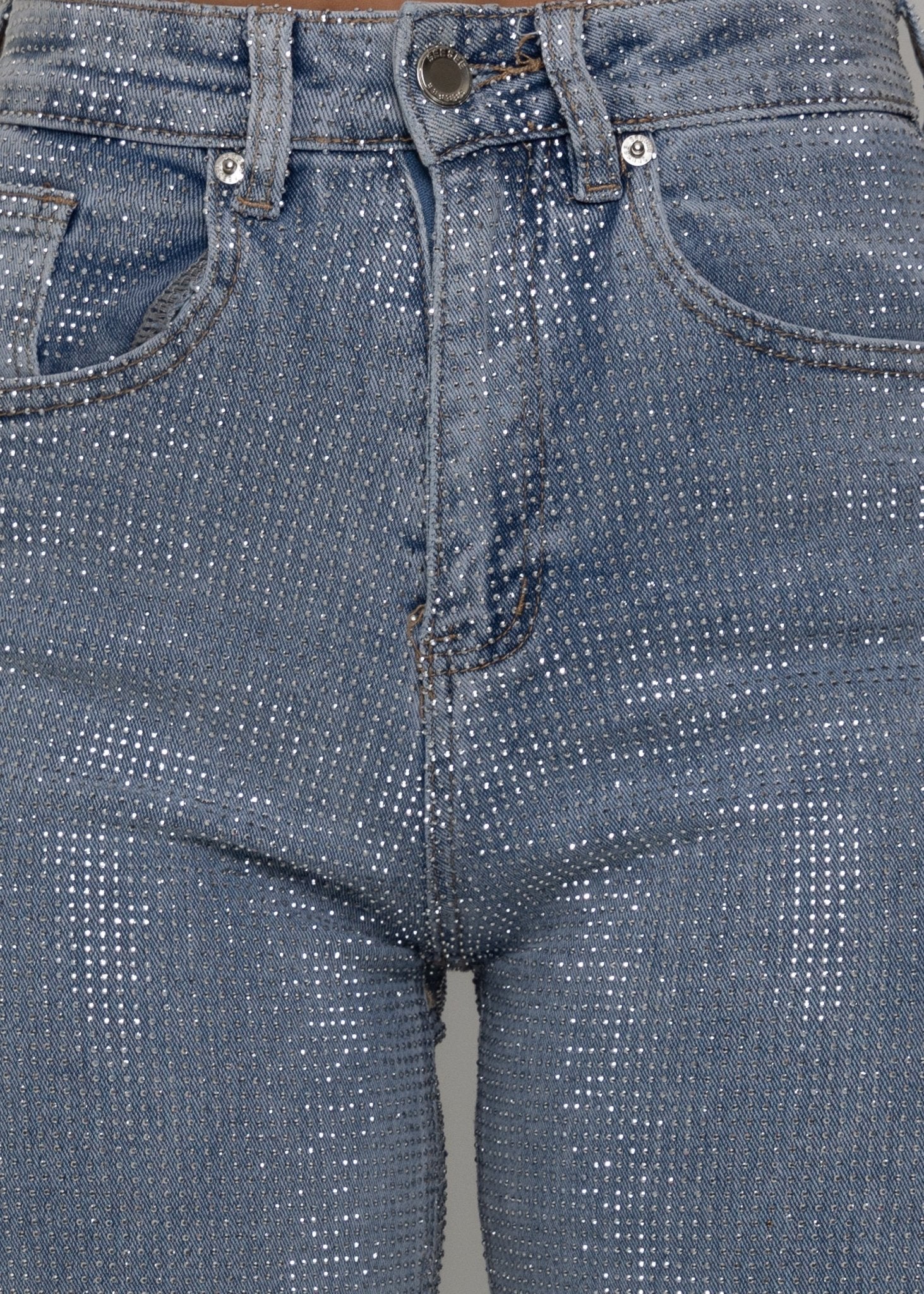 Forever Sparkle Diamante Straight Leg Jean Blue