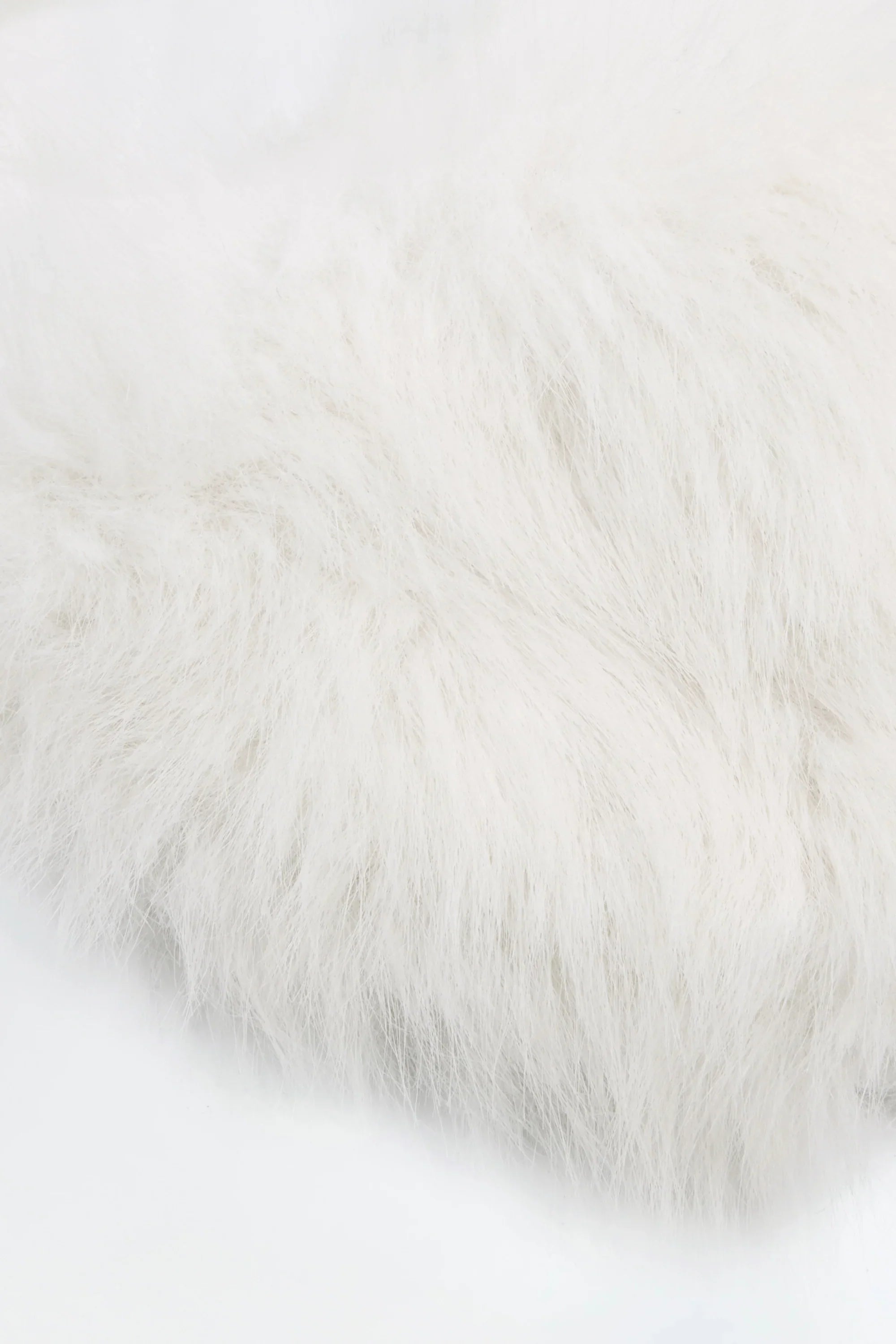 Faux Fur Triangle Bralette in White