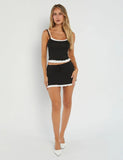 ADAIR TOP BLACK BLACK WHITE
