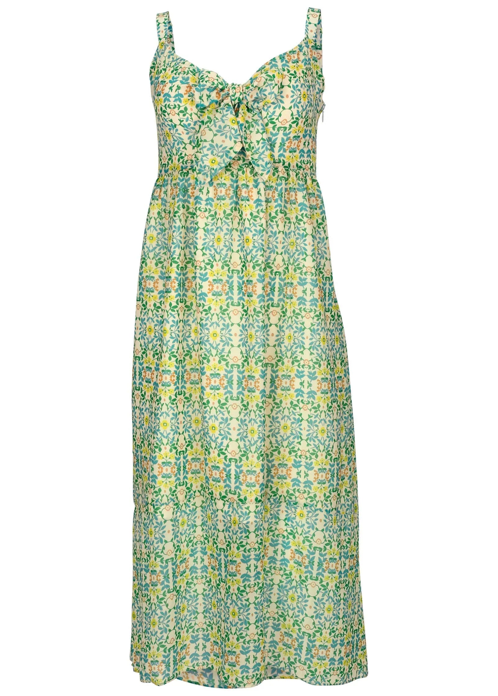Bow Detail Maxi Dress Balanced Floral Tile