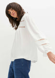 Lace Trim Blouse White