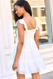 Its My Day White Smocked Top Mini Dress