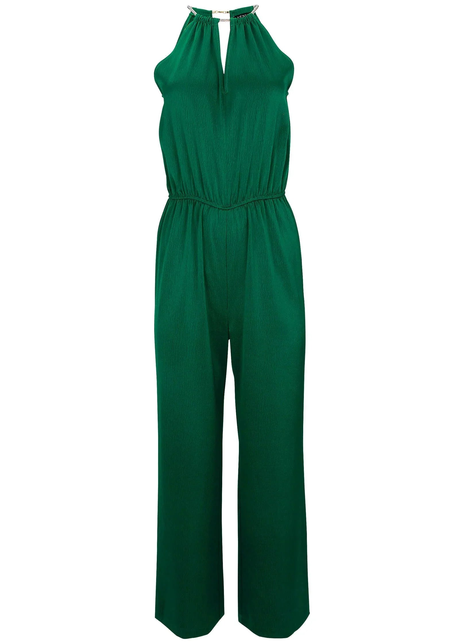 Hammered Satin Jumpsuit Aventurine