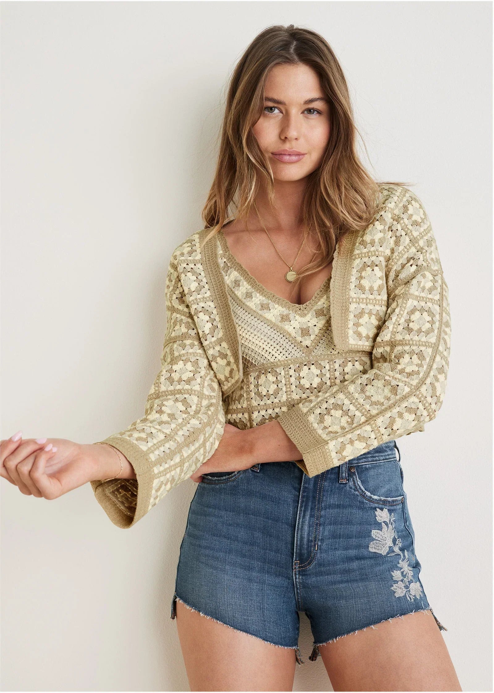Cotton Cardigan Sweater Set Whisper White Turtledove Combo
