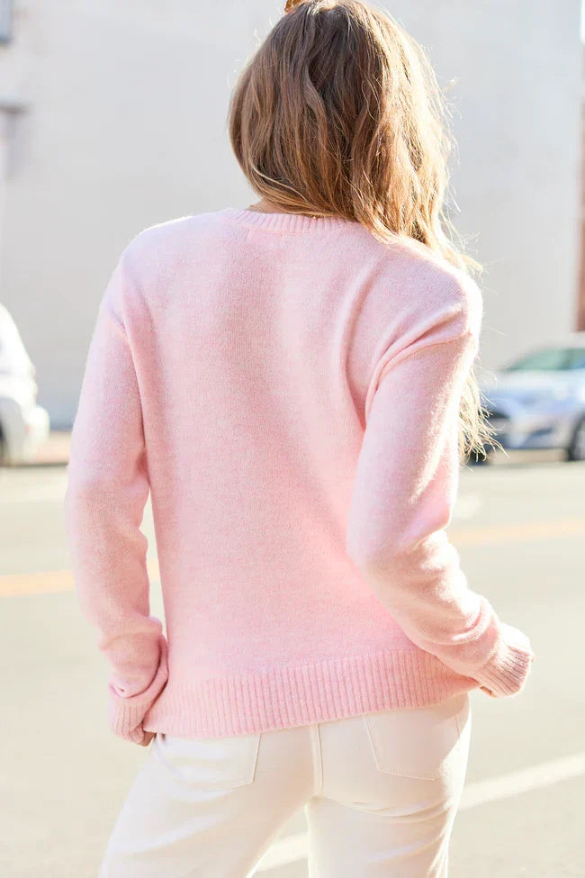 Saye Pink Strawberry Crewneck Sweater