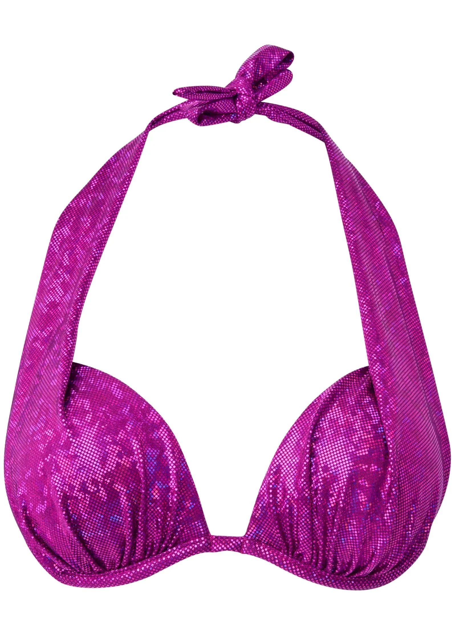 Shine Marilyn Push Up Halter Top Marine Sparkle