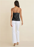 Shimmer One Shoulder Top Jet Black