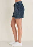 French Terry Shorts Blue Indigo Wash