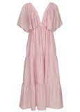Crinkle Midi Dress Lilac