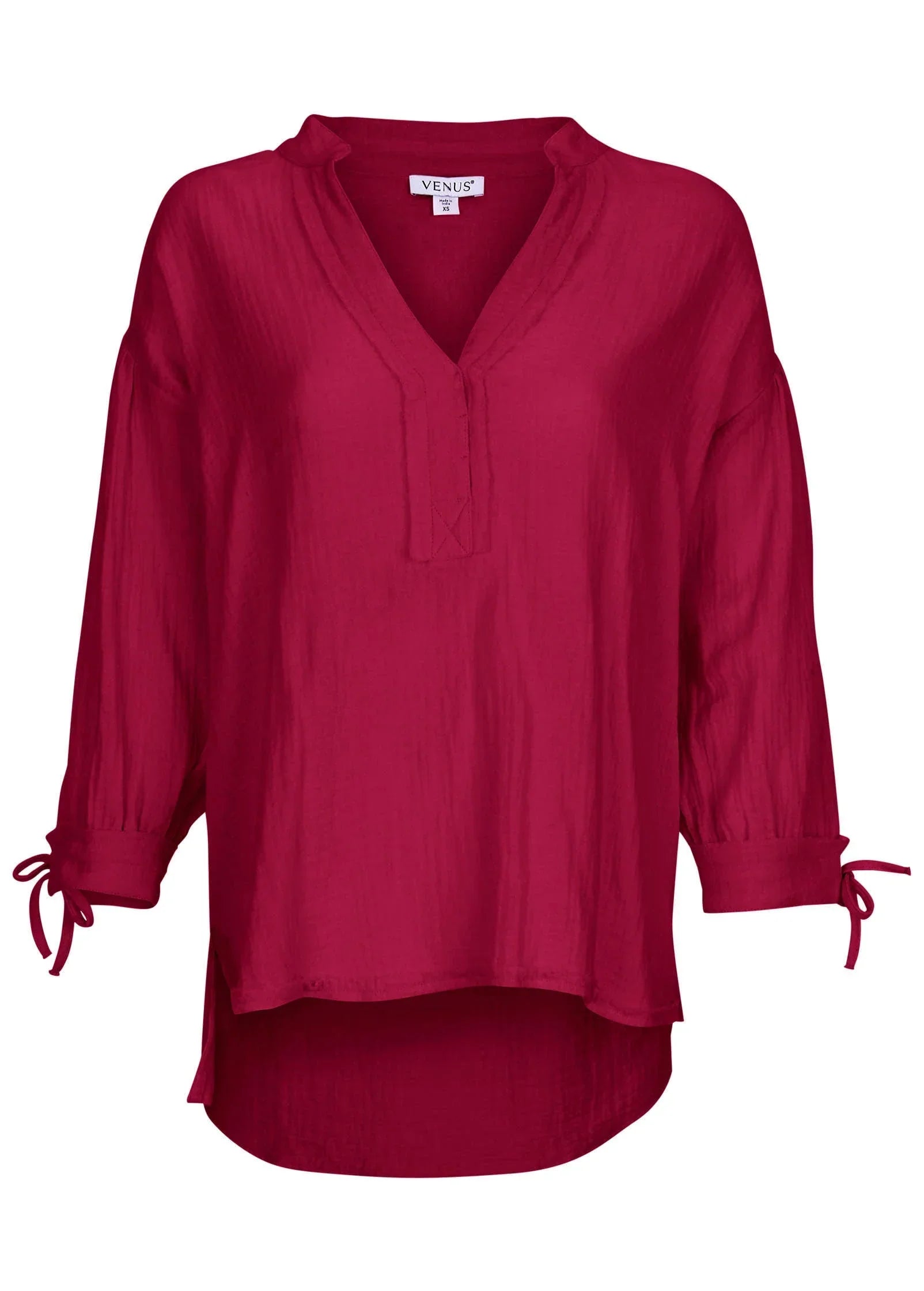 Textured Oversized Blouse Persian Red