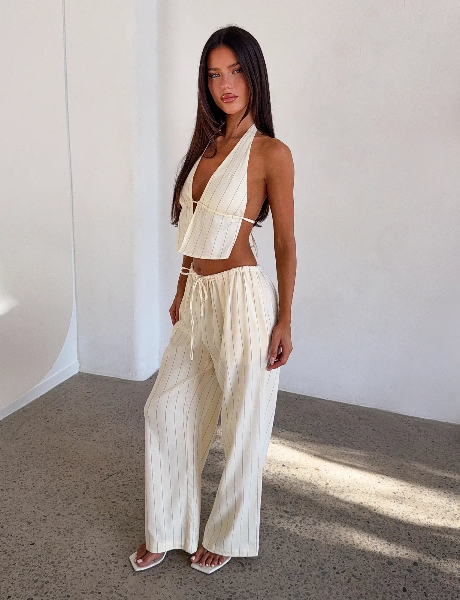 LAINEY PANT BEIGE STRIPE