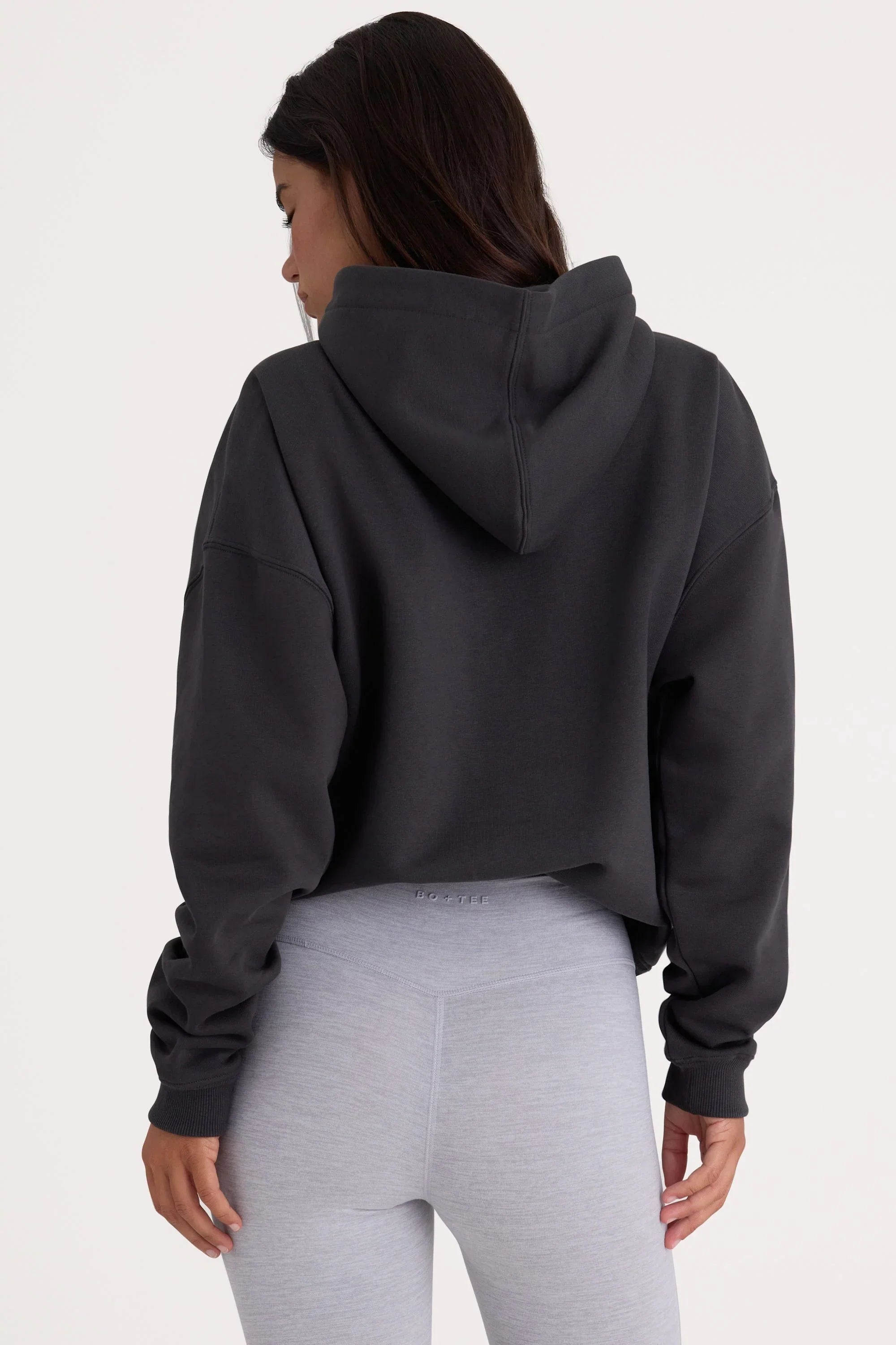 Soft Cotton Fleece Oversized Hoodie in Black