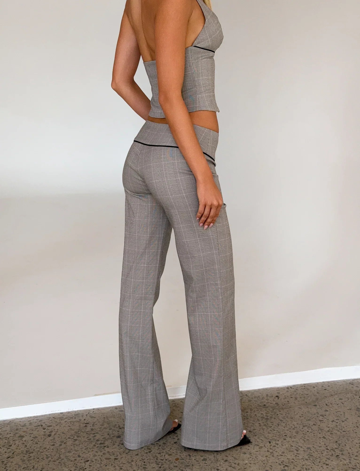 TERESIA PANT GREY CHECK