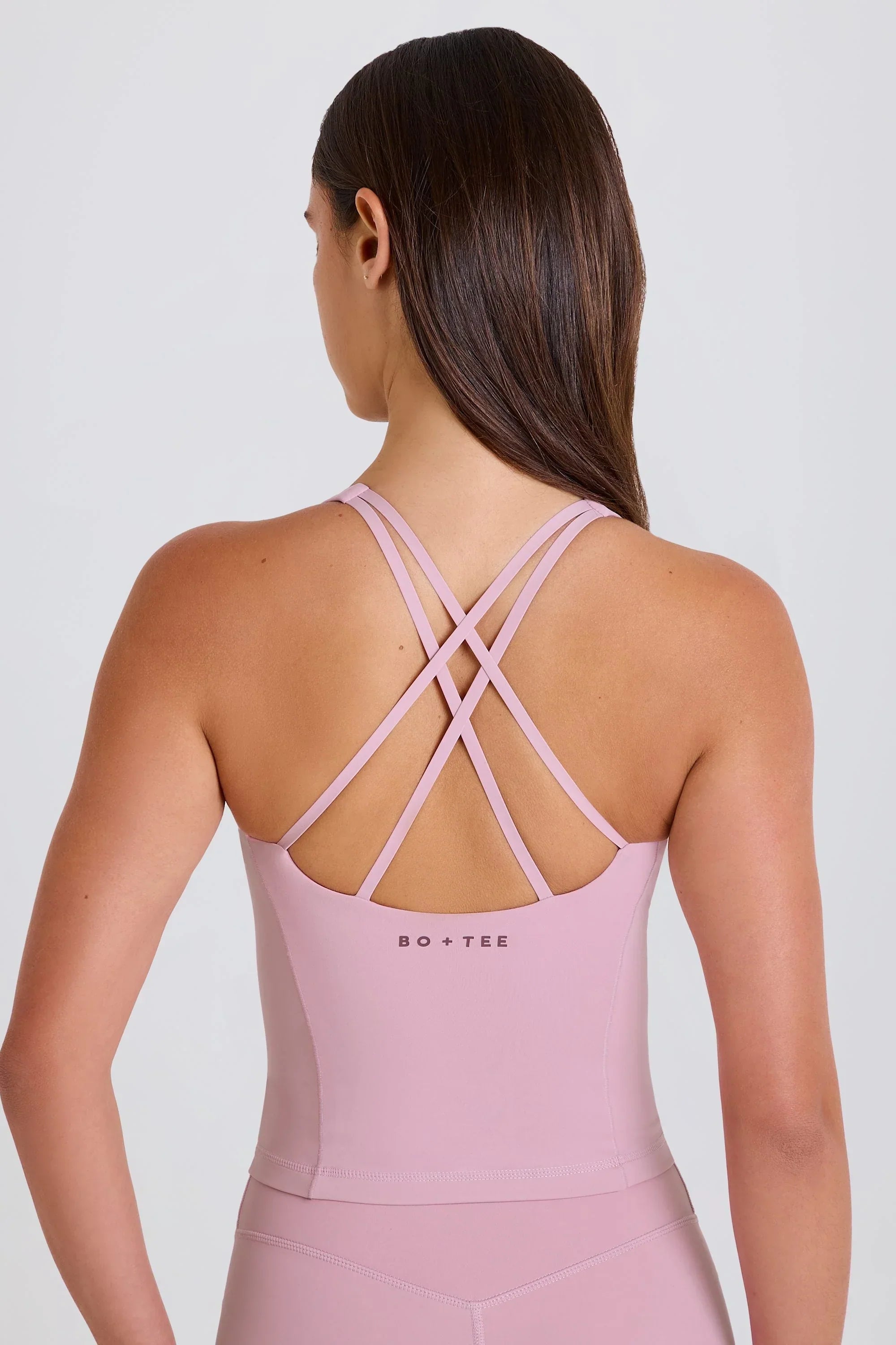 Crossback Longline Tank Top in Mauve