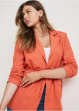 Linen Drawstring Blazer Burnt Orange